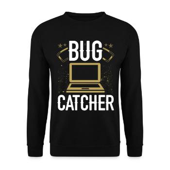 Quality Assurance Bug Catcher Testing QA Engineer - Unisex Sweatshirt - black - Front - Alina (178cm) & Michal (187cm)