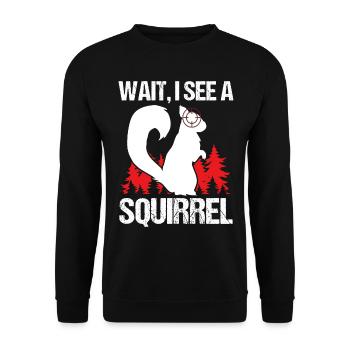 Chasseur d’écureuils Attendez que je voie un enlèvement d’écureuil - Sweat-shirt Unisexe - noir - Devant - Alina (178cm) & Michal (187cm)