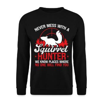 Drôle d’écureuil Enlèvement Humour Chasseur d’écureuil - Sweat-shirt Unisexe - noir - Devant - Alina (178cm) & Michal (187cm)