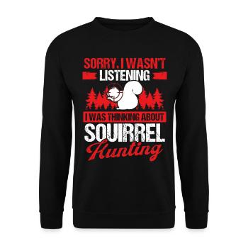 Humour Enlèvement d’écureuil Drôle Chasseur d’écureuil - Sweat-shirt Unisexe - noir - Devant - Alina (178cm) & Michal (187cm)