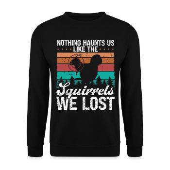 Humour de chasse à l’écureuil Drôle chasseur d’écureuil - Sweat-shirt Unisexe - noir - Devant - Alina (178cm) & Michal (187cm)