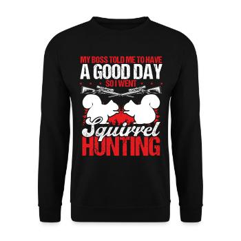 Chasseur d’écureuils pour passer une bonne journée de chasse - Sweat-shirt Unisexe - noir - Devant - Alina (178cm) & Michal (187cm)