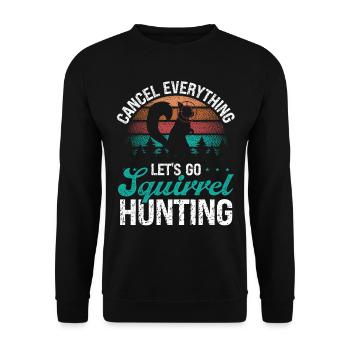 Chasseur d’écureuils Annuler la chasse à l’écureuil vintage - Sweat-shirt Unisexe - noir - Devant - Alina (178cm) & Michal (187cm)