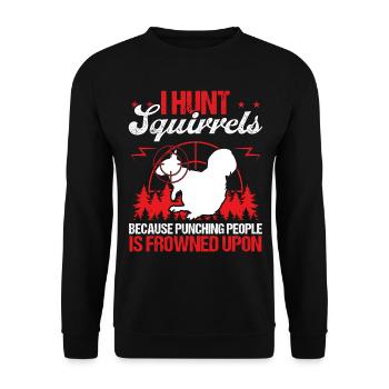 Chasse Drôle d’écureuil Technicien d’enlèvement Hunter - Sweat-shirt Unisexe - noir - Devant - Alina (178cm) & Michal (187cm)