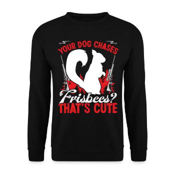 Chien de chasse Drôle d’écureuil Enlèvement Chasseur - Sweat-shirt Unisexe - noir - Devant - Alina (178cm) & Michal (187cm)