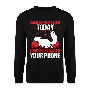 Squirrel Hunter est venu par votre Stand Squirrel Tech - Sweat-shirt Unisexe - noir - Devant - Alina (178cm) & Michal (187cm)