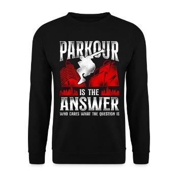 Parkour Free Running Traceur - Sweat-shirt Unisexe - noir - Devant - Alina (178cm) & Michal (187cm)
