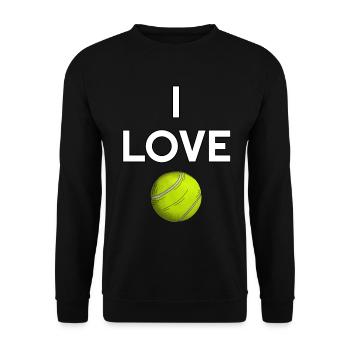I love tennis tennis club training fan - Unisex Sweatshirt - black - Front - Alina (178cm) & Michal (187cm)