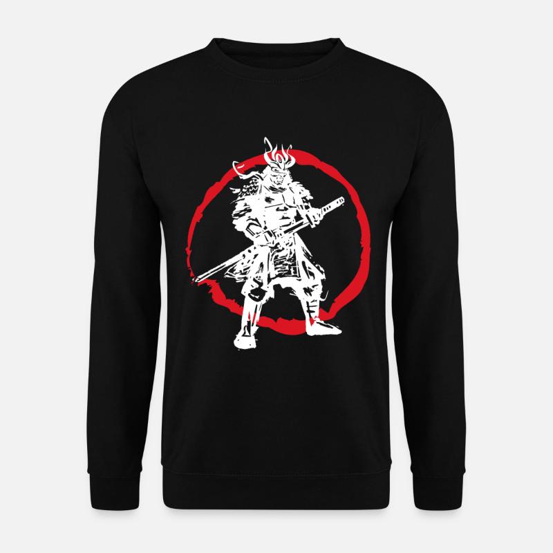 Samurai Japanischer Krieger Blutmond Design - Unisex Pullover - Schwarz