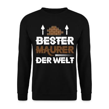 Bester Maurer der Welt - Unisex Pullover - Schwarz - Vorne - Alina (178cm) & Michal (187cm)