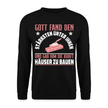 Maurer Lustige Sprüche - Unisex Pullover - Schwarz - Vorne - Alina (178cm) & Michal (187cm)
