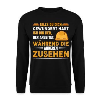 Maurer Lustige Sprüche - Unisex Pullover - Schwarz - Vorne - Alina (178cm) & Michal (187cm)