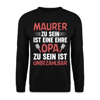 Maurer zu sein ist eine Ehre Opa zu sein ist - Unisex Pullover - Schwarz - Vorne - Alina (178cm) & Michal (187cm)