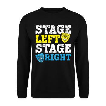 Stage left Stage right Theatre Actor Broa - Unisex Sweatshirt - black - Front - Alina (178cm) & Michal (187cm)
