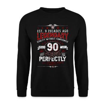 Vintage Legendary - Aged perfectly 90th birthday - Unisex Sweatshirt - black - Front - Alina (178cm) & Michal (187cm)
