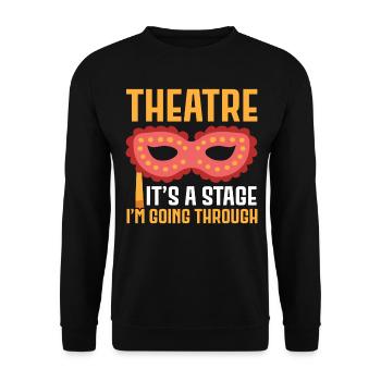 Theater Es ist eine Bühne, durch die ich gehe Broa - Unisex Pullover - Schwarz - Vorne - Alina (178cm) & Michal (187cm)