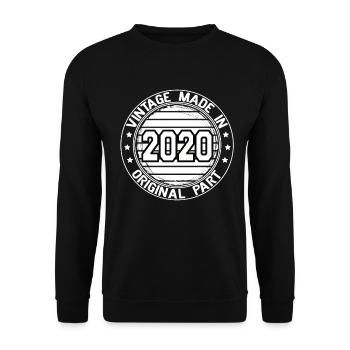 Vintage Made In 2020 Original Part Geburtstag 2020 - Unisex Pullover - Schwarz - Vorne - Alina (178cm) & Michal (187cm)