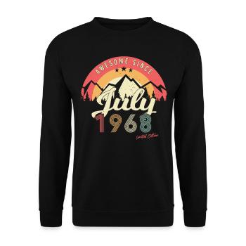 Retro Im Juli 1968 - Unisex Pullover - Schwarz - Vorne - Alina (178cm) & Michal (187cm)