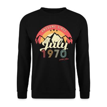 Rétro en juillet 1970 - Sweat-shirt Unisexe - noir - Devant - Alina (178cm) & Michal (187cm)
