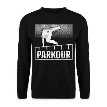 Parkour Free Running Traceur - Unisex Sweatshirt - black - Front - Alina (178cm) & Michal (187cm)