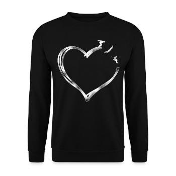 Parkour Free Running Traceur Heart - Unisex Sweatshirt - black - Front - Alina (178cm) & Michal (187cm)