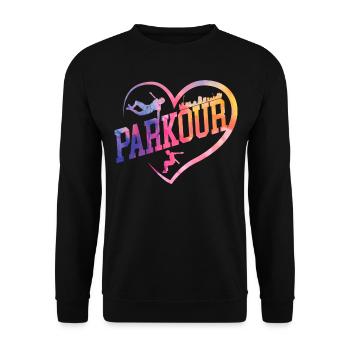 Parkour Free Running Traceur Girl - Unisex Pullover - Schwarz - Vorne - Alina (178cm) & Michal (187cm)