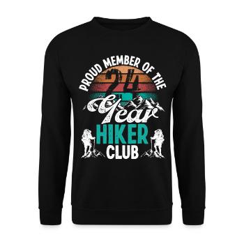 Randonneur de 24 ans Randonnée en montagne Anniversaire 24 - Sweat-shirt Unisexe - noir - Devant - Alina (178cm) & Michal (187cm)