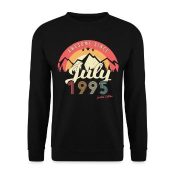 Geburtsjahr 1995 Im Juli - Unisex Pullover - Schwarz - Vorne - Alina (178cm) & Michal (187cm)
