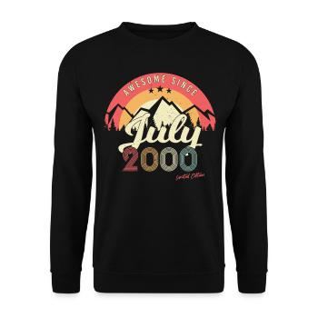 Month of birth July 2000 - Unisex Sweatshirt - black - Front - Alina (178cm) & Michal (187cm)