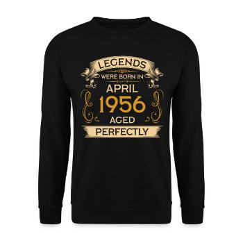 Geburtstag Legends Were Born In April 1956 - Unisex Pullover - Schwarz - Vorne - Alina (178cm) & Michal (187cm)