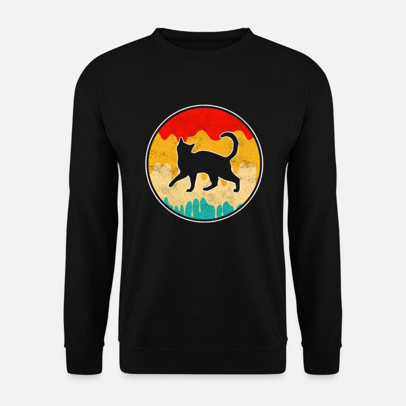 Cat Retro - Unisex Sweatshirt - black