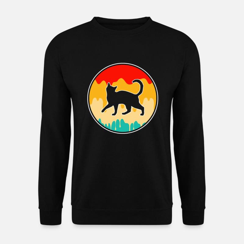 Katze Retro - Unisex Pullover - Schwarz