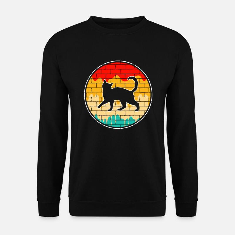 Cat Retro - Unisex Sweatshirt - black