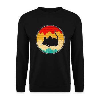 Maus Retro - Unisex Pullover - Schwarz - Vorne - Alina (178cm) & Michal (187cm)