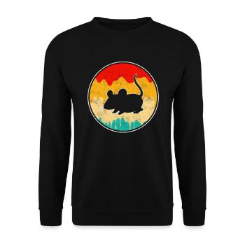 Maus Retro - Unisex Pullover - Schwarz - Vorne - Alina (178cm) & Michal (187cm)