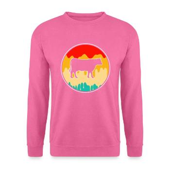 Bœuf de vache Retro - Sweat-shirt Unisexe - rose - Devant