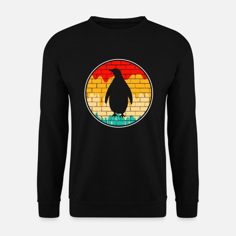 Retro Pinguin - Unisex Pullover - Schwarz