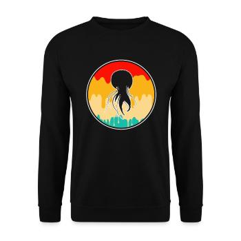 Jellyfish Retro - Unisex Sweatshirt - black - Front - Alina (178cm) & Michal (187cm)