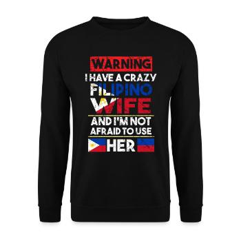 Philippines Filipina Flag Woman Marriage I Gift - Unisex Sweatshirt - black - Front - Alina (178cm) & Michal (187cm)