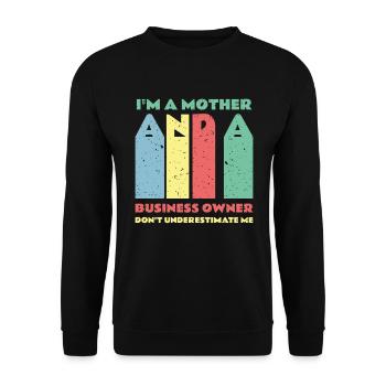 Motivation de l’entrepreneur Petite entreprise - Sweat-shirt Unisexe - noir - Devant - Alina (178cm) & Michal (187cm)