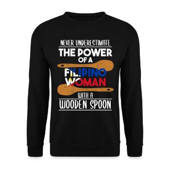 Philippines Filipina Flag Femme Cuillère I Cadeau - Sweat-shirt Unisexe - noir - Devant - Alina (178cm) & Michal (187cm)