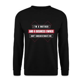 Motivation de l’entrepreneur Petite entreprise - Sweat-shirt Unisexe - noir - Devant - Alina (178cm) & Michal (187cm)