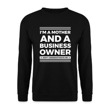 Motivation de l’entrepreneur Petite entreprise - Sweat-shirt Unisexe - noir - Devant - Alina (178cm) & Michal (187cm)
