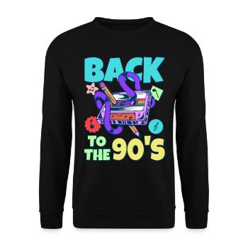 Cassette de fête à thème des années 90 des années 90 - Sweat-shirt Unisexe - noir - Devant - Alina (178cm) & Michal (187cm)