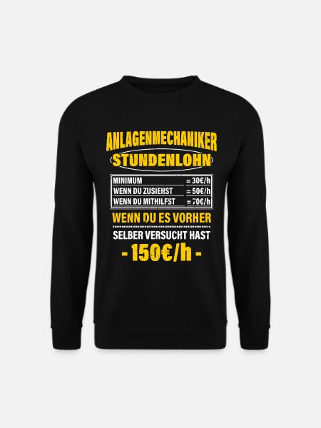 Anlagenmechaniker Spruch Arbeitsshirt Kollegen - Unisex Pullover - Schwarz