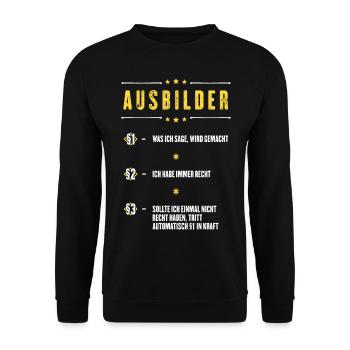 Ich Habe Immer Recht Ausbilder Beruf Paragraphen - Unisex Pullover - Schwarz - Vorne - Alina (178cm) & Michal (187cm)