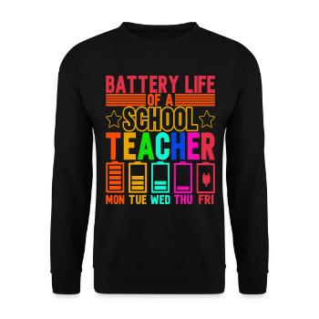 Enseignant Enseignant - Sweat-shirt Unisexe - noir - Devant - Alina (178cm) & Michal (187cm)