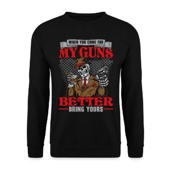 Si vous venez pour mes armes, mieux vaut apporter Si - Sweat-shirt Unisexe - noir - Devant - Alina (178cm) & Michal (187cm)