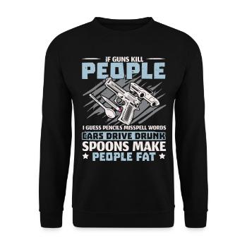 Second Amendment to the Constitution Gun Rights 2. - Unisex Sweatshirt - black - Front - Alina (178cm) & Michal (187cm)