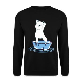 Yoga Polar Bear - Unisex Sweatshirt - black - Front - Alina (178cm) & Michal (187cm)
